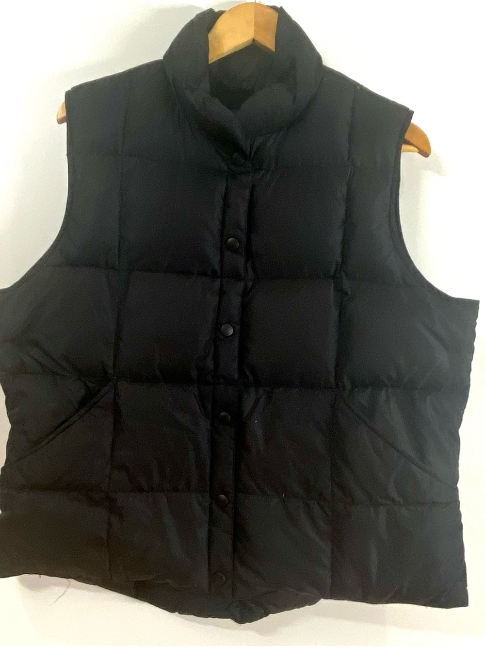 Women’s Lands’ End Black Goose-Down Puffer Vest size Large or 14/16